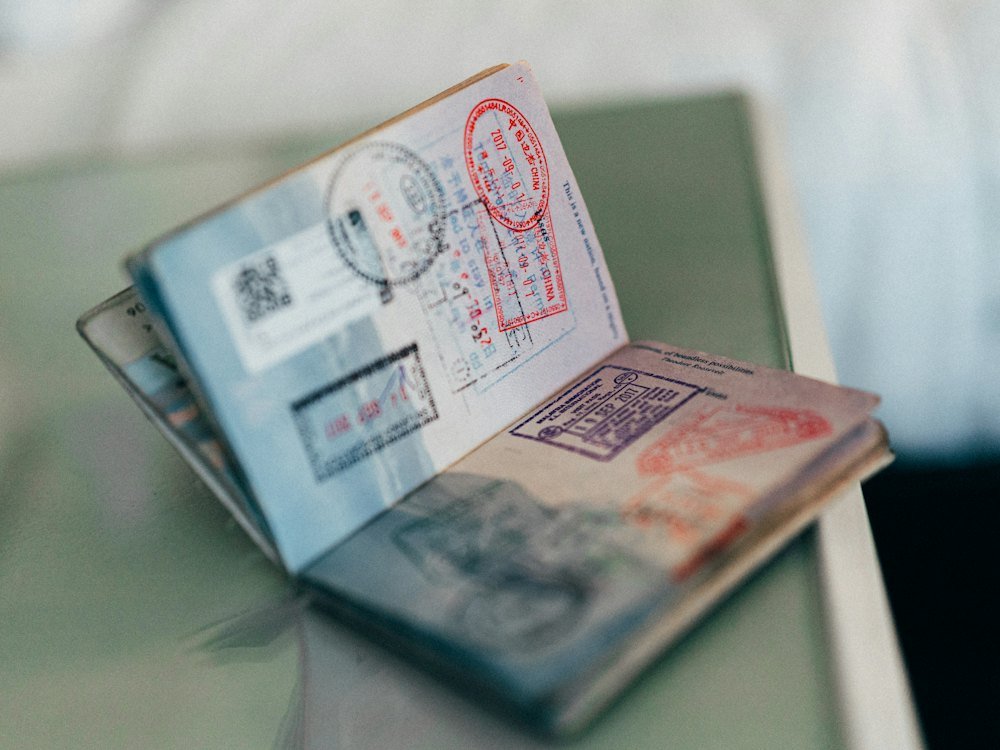 Passaporte com carimbos de entrada